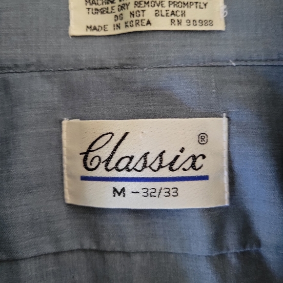 Classix men's tuxedo style longsleeve button down dress shirt Size Medium 32/33 - Picture 7 of 8